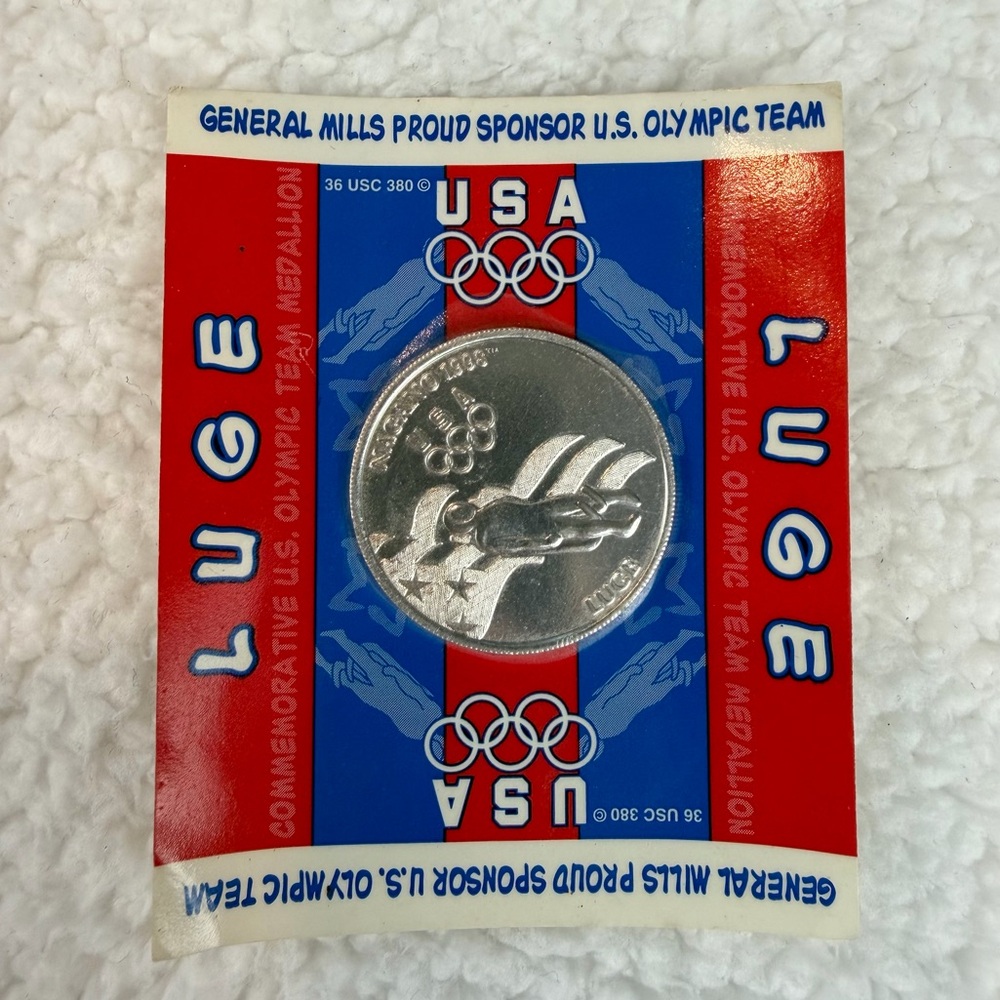 (VTG) GENERAL MILLS • Silver USA Luge Olympic Team Nagano 1998 Collectible Coin - Picture 6 of 6